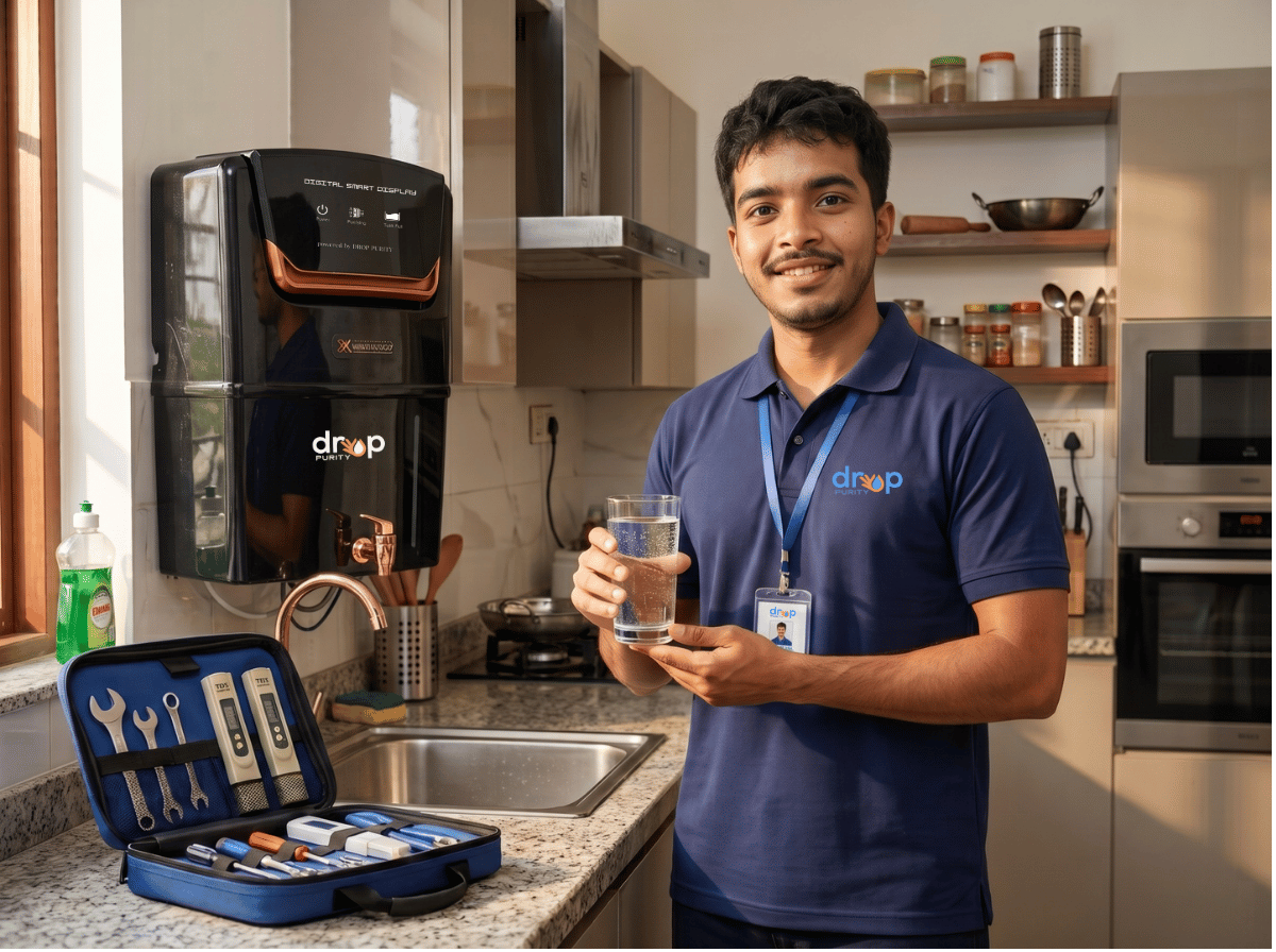 Droppurity Certified RO Technician with Genuine Droppurity Purifier