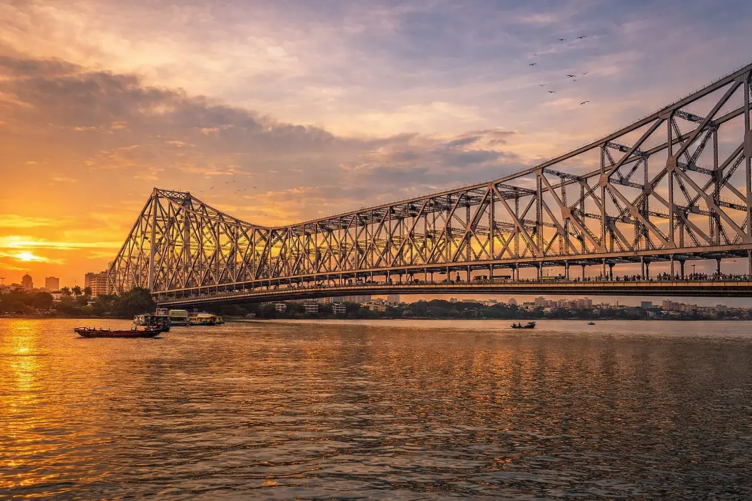 A view of Howrah Bridge in Kolkata